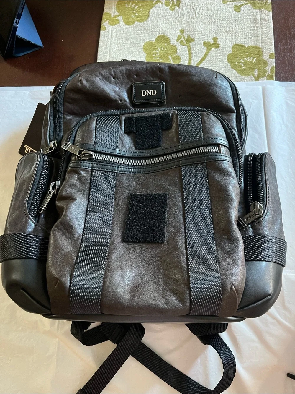 TUMI Men’s Brown LEATHER Alpha Bravo Nathan Backpack